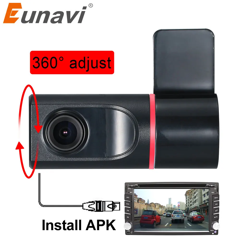 

Eunavi Car DVR Camera 140 degree HD 720P Front Dash Camera For Android Car Radio Player USB DVR Camera