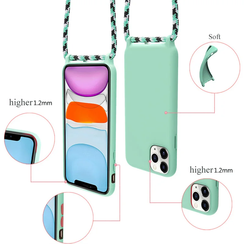 Funda de TPU con imagen de logotipo y nombre personalizado con eslinga para iphone 12 11 13 14 15 16 17 Pro Max 15 16 Plus 12 13 mini diseño suave DIY