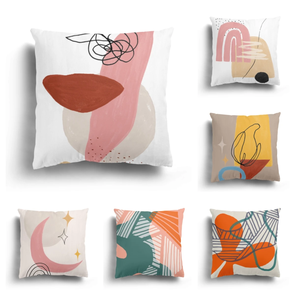 Home decor pillowcase 45X45cm printing cushion cover 60*60cm Nordic ins style 40X40 autumn living room decoration Morandi pink