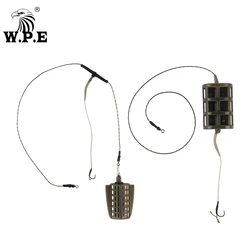 W.P.E 1pcs Carp Fishing Hook Group 30g/40g/50g/60g/70g Lead Core Braid Line Europe CarpFish Hook Rig Set with Sharp Hook Tackle