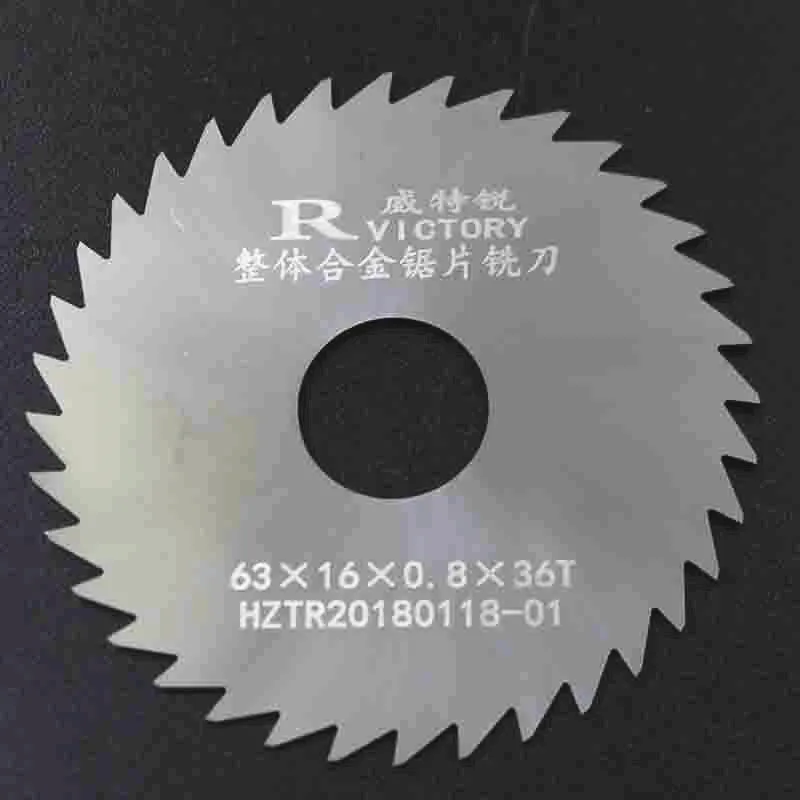 Hoja de sierra de corte Circular de carburo de solido, herramienta de corte de Metal, CNC, 63mm de espesor, 0,5mm a 2mm, 3 piezas