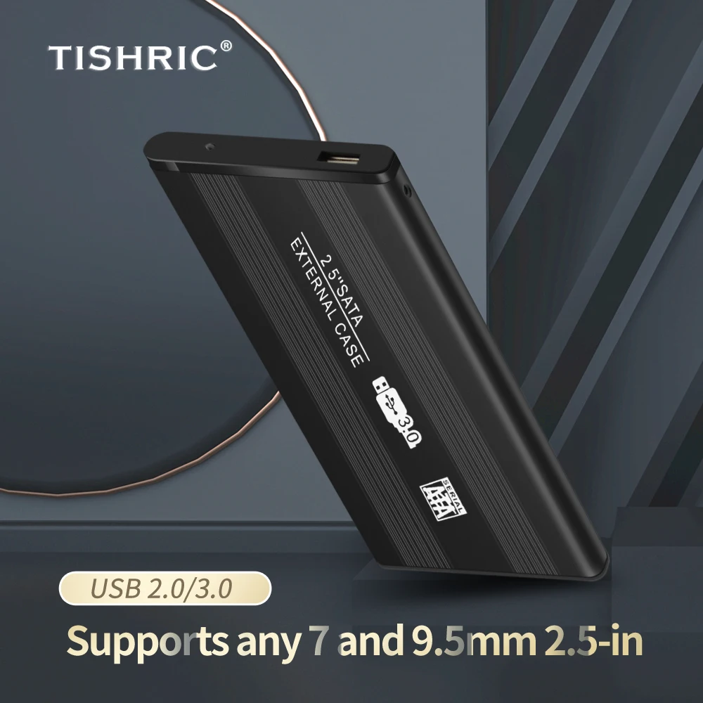 TISHRIC 2.5 بوصة HDD صندوق القرص الصلب قالب أقراص صلبة Sata إلى Usb صندوق القرص الصلب دعم المكونات الساخنة لنظام التشغيل Windows Mac