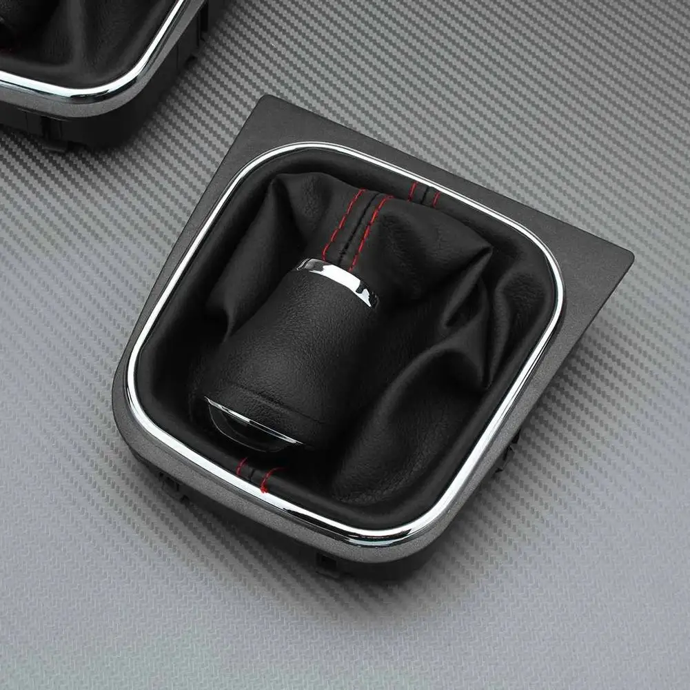 For VW Golf 4 Mk4 1998 1999 2000 2001 2002 2003 2004 2005 2006 5 Speed Gear Lever 23mm Hole Car Shift Knob Leather Boot Red Line