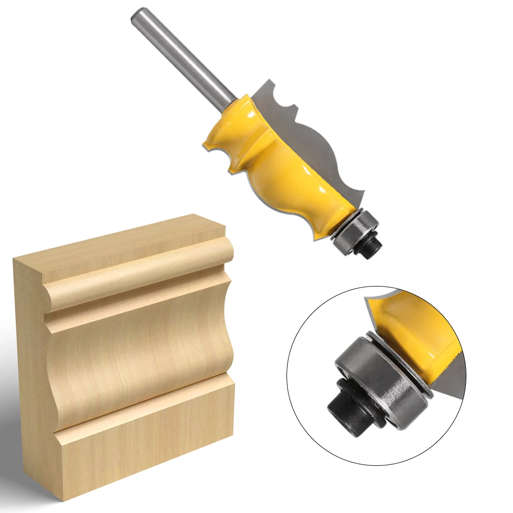 1PC 8mm 6mm Shank Architectural Cemented Carbide Molding Router Bit Trimming Wood Milling Cutter for Woodwork Cutter Power Tools