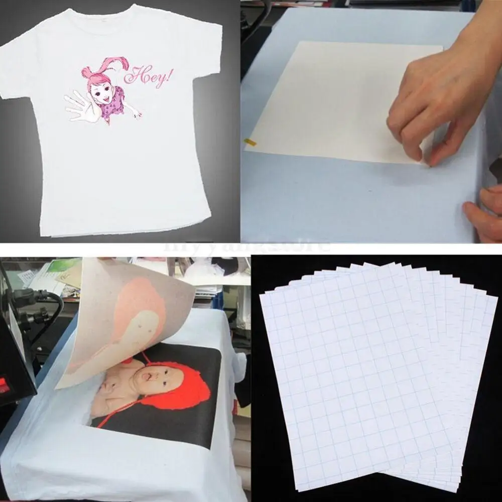 Lot de 10 papiers A4 pour tatouage temporaire, transfert de chaleur sur T-Shirt, transfert de fer sur vêtements, papier imprimé pour fournitures de tatouage