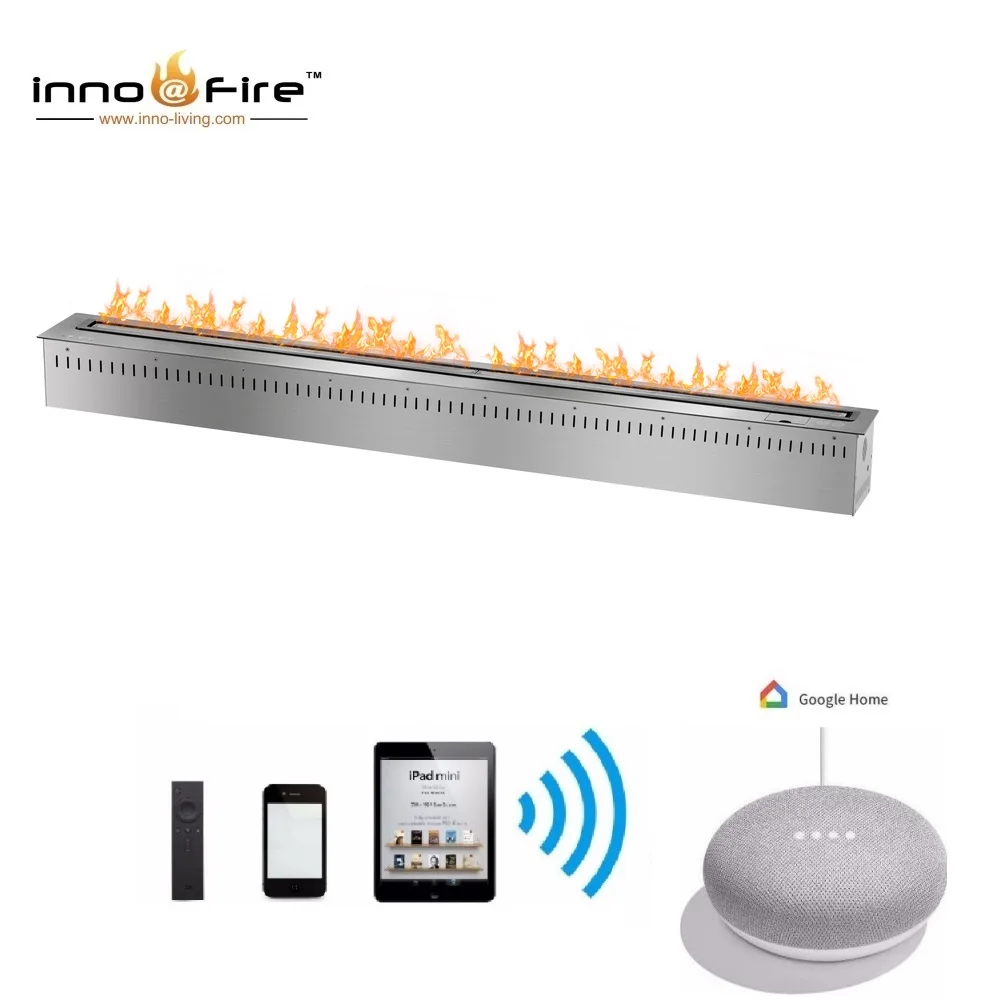 hot sale 60 inches automatic intelligent smart real flame bioethanol fuel burning fireplace