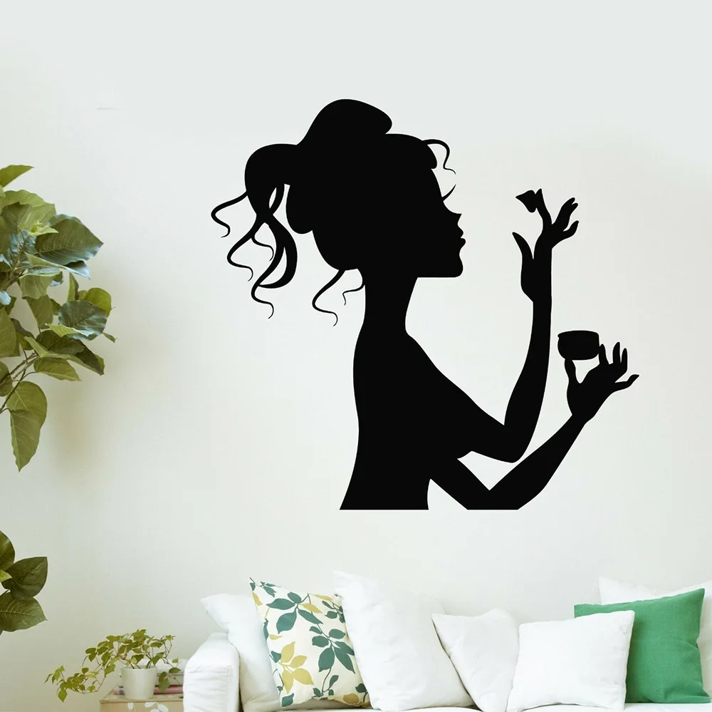 Nail Salon Wall Decal Makeup Cosmetics Window Vinyl Sticker Spa Salon Beauty Woman Girl Vinyl Mural Home Decor M112