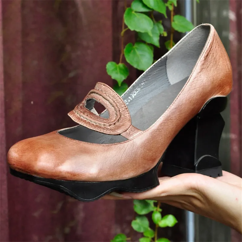 Single women's shoes is comfortable leather heel sexy fashion restoring ancient ways of high-end professional single shoes