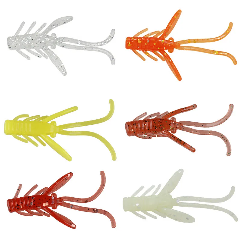 Soft Silicone Fishing Lures Artificial Baits Bass Pike Swimbait Insect Jigging Plastic Worm Carp Tackle 45mm 0.8g 45Pcs