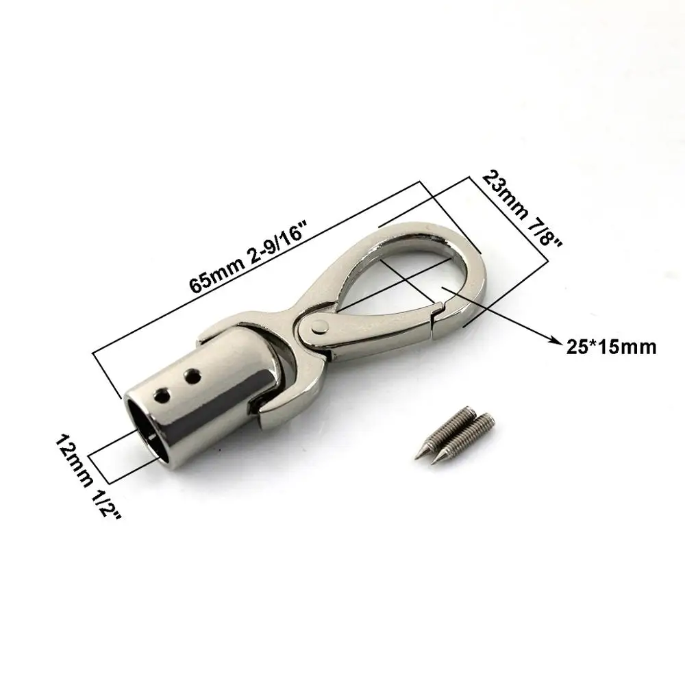 금속 체인 가죽 코드 크림프 엔드 팁 캡 커넥터 스냅 후크 트리거 걸쇠 클립, 가죽 공예 가방 스트랩 벨트, 1 개