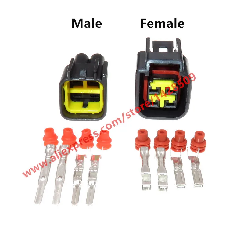 5 Sets 4 Pin FWY-C-4F-B For Furukawa Auto Connector Waterproof Electrical Plug Connector 12444-5504-2 Female Male