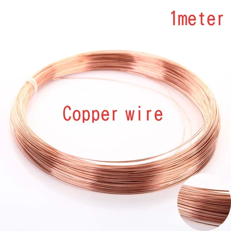 Fio de linha de cobre de 1 metro de alta qualidade 0.5/0.8/1/1.5/2/2.5/3mm T2 cobre vermelho cobre 99*90% fio desencapado