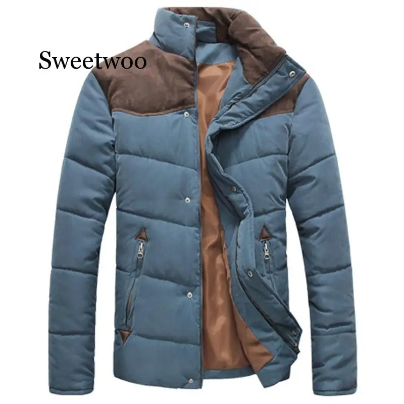 Winter Jacket Men Warm Casual Parkas Cotton Stand Collar Winter Coats Male Padded Overcoat Outerwear Clothing 4XL