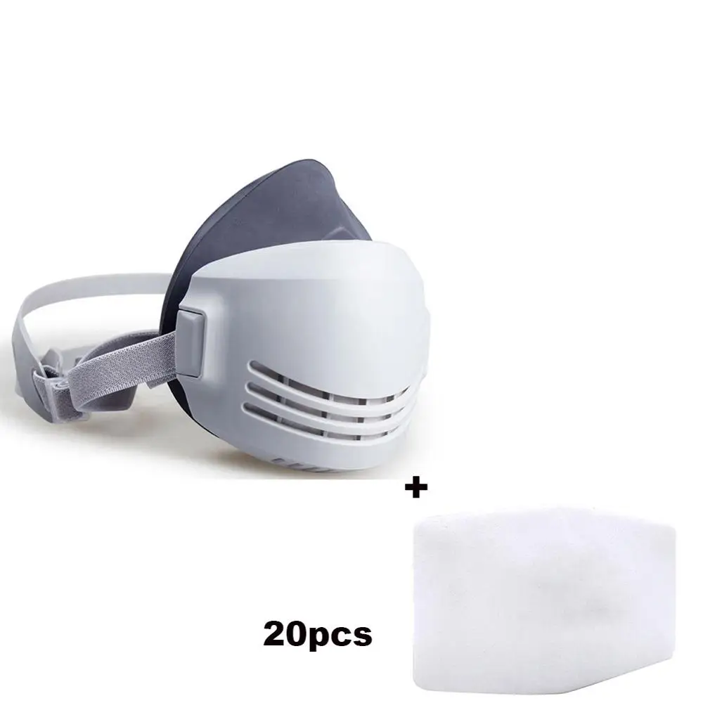 20pcs Filter Cotton Respirator Half Face Dust-proof Mask Anti Industrial Construction Haze Fog Safety Gas Mask