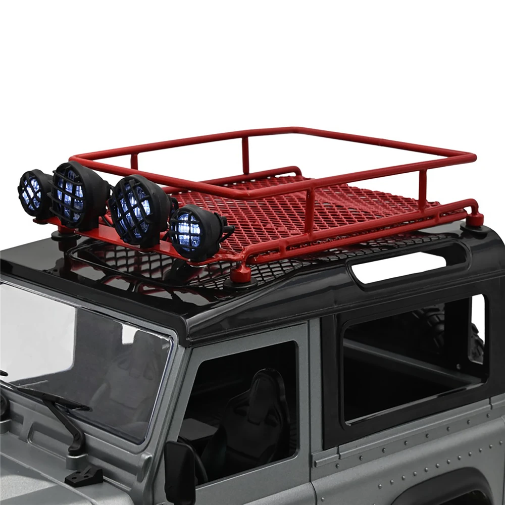 1/10 1/8 1/9 Climbing Car Roof Luggage Rack Frame Top with LED Light for MN90 MN90K MN99 MN96 MN99S MN40 RC Model Car