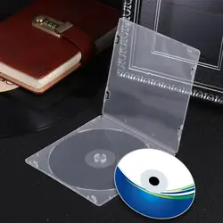 12 sztuk ultracienki pudełko na płytę DVD przezroczysty pakiet CD przenośny schowek CD do kina domowego Film wtyk pokrywy CD (biały)