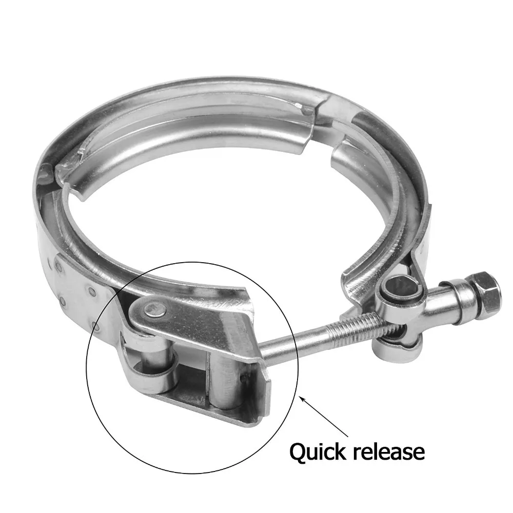 ZUCZUG 1.5 To 6.0 Inch Quick Release V Band Clamp Stainless Steel 304 Exhaust Down Pipe--Clamp Only Not Including Flanges