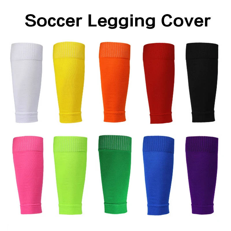 1 Pair High Elasticity Soccer Shin Guard Sleeve Without Feet Kids Adults Extra Size Shin Guard Football Cover Leg Support