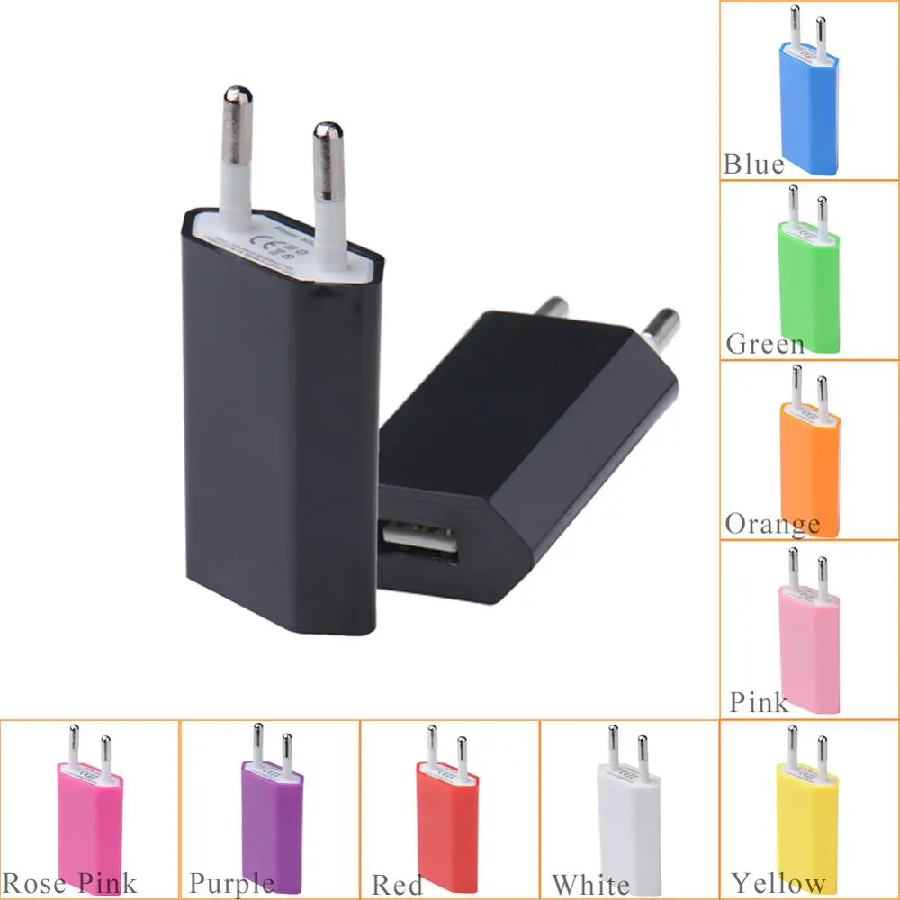 5V/ 1A USB Charger Portable Travel Head EU Plug Electrical Socket Plugs Adaptor For iPhone X 8 7 6 Samsung iPad Fast Charging