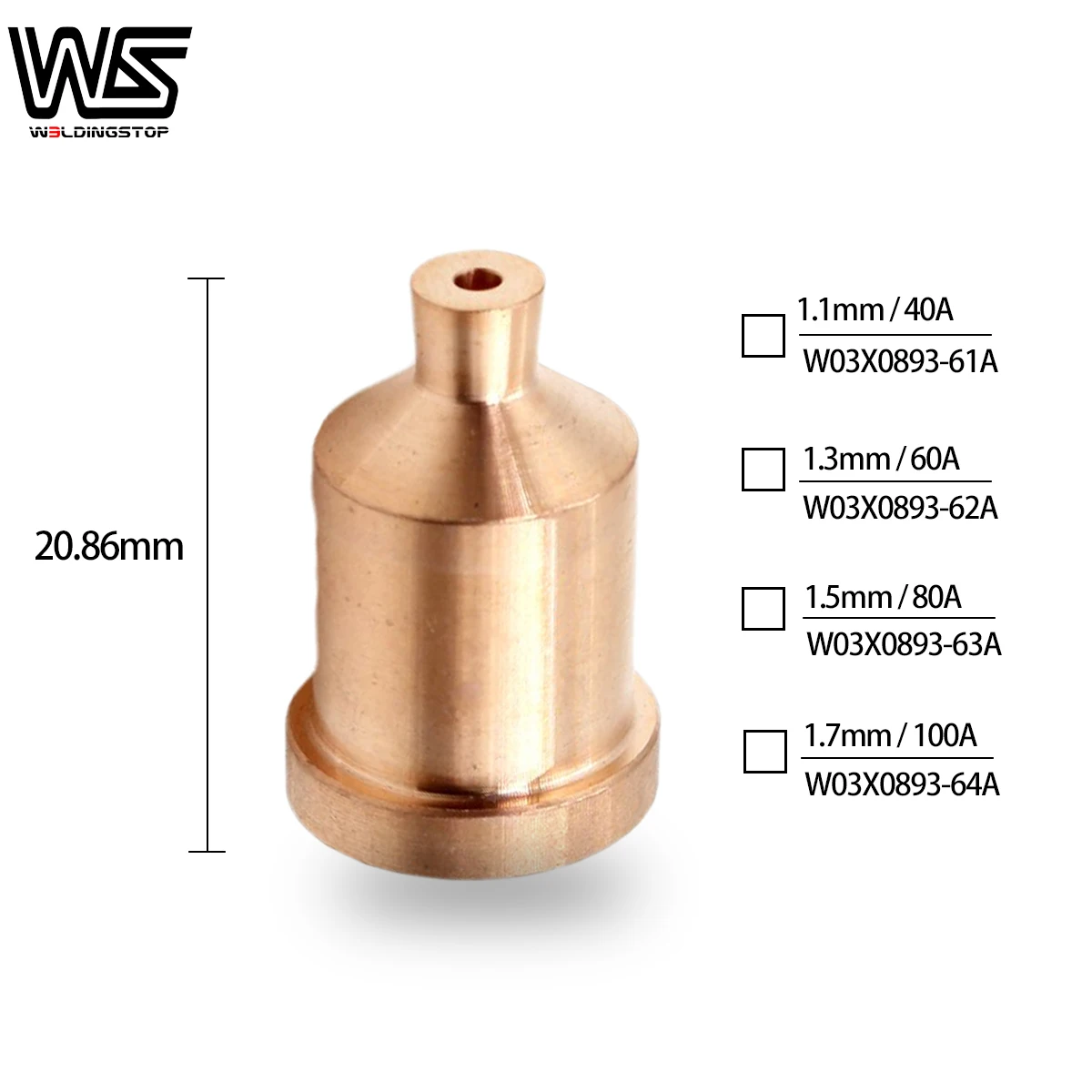 W03X0893-60A Plasma Electrode Nozzle Retaining Cap for LC105 Plasma Torch Tomahawk 1538 plasma cutter