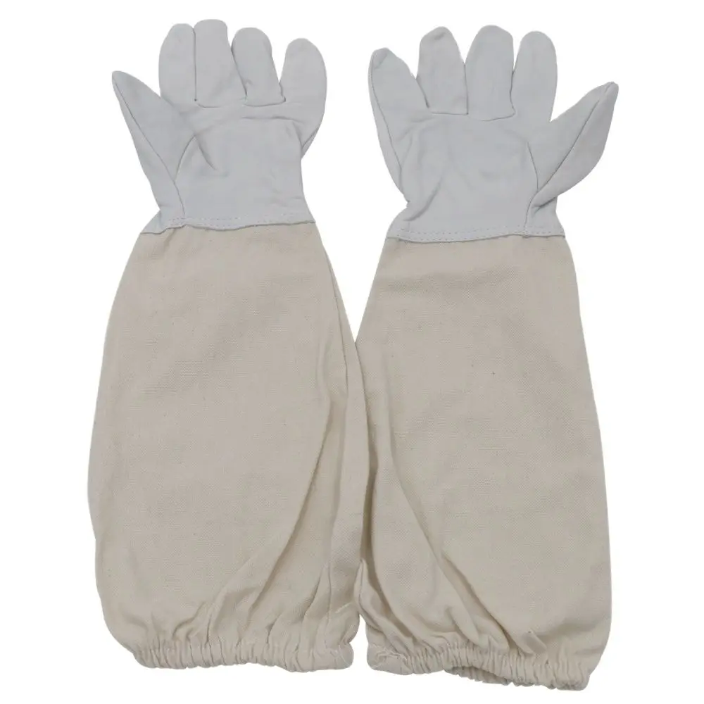 Sheepskin/Linen Beekeeping Gloves Tool Anti-bee Anti-sting Long Sleeves Ventilated Apiculture Beekeeper Bee Keeping 1Pair