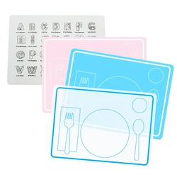 아기 몬테소리 감각 재료 장난감 어린이 음식 매트 교육 장난감 교육 보조 실리콘 플레이스 매트 식기 트레이 요리