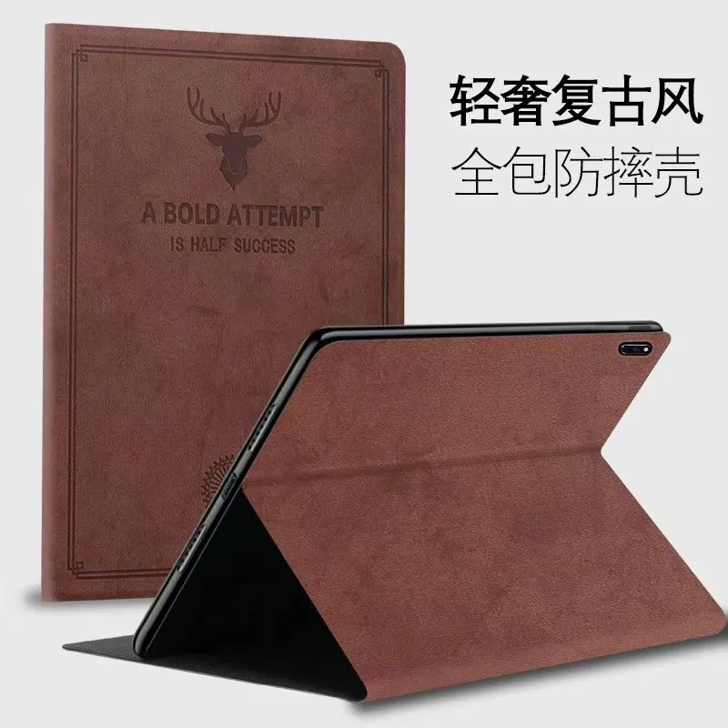 Magnetic Smart Deer Pattern Tablet Case for Huawei MatePad Pro 10.8 MRX-W09/AL09/W19 10.8 Inch Flip PU Leather Stand Cover +Pen