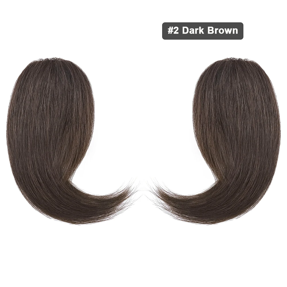 Sego 2 Teile/satz Echthaar Seitlicher Pony Clip in Pony Echthaar Bang Natürlicher Clip on Side Bang Gerade Fransen Haarverlängerung – Detail 5