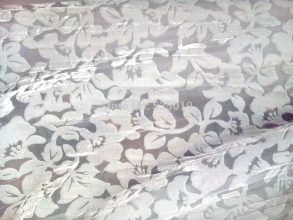 Telas Free Tulle Roll African Lace Silk Fabric For Sewing Curtain Scarf Dress Cotton Fabric Meters White Flowers Velvet Fabric
