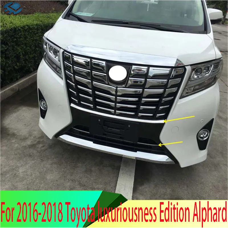 

For 2016 2017 2018 Toyota luxuriousness Edition Alphard ABS Chrome Front Bumper Skid Protector Guard Plate trim strip