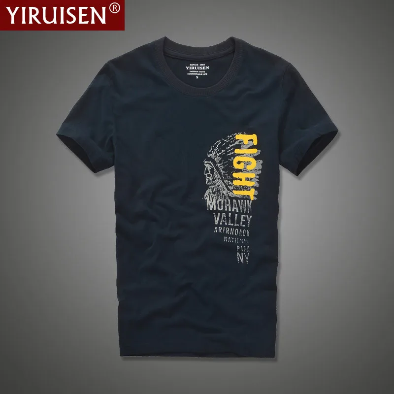 2021 New YiRuiSen Summer Soft Versatile O-Neck Male T-Shirt 100% Cotton Top Quality Short Sleeve Fashion Brand Tees