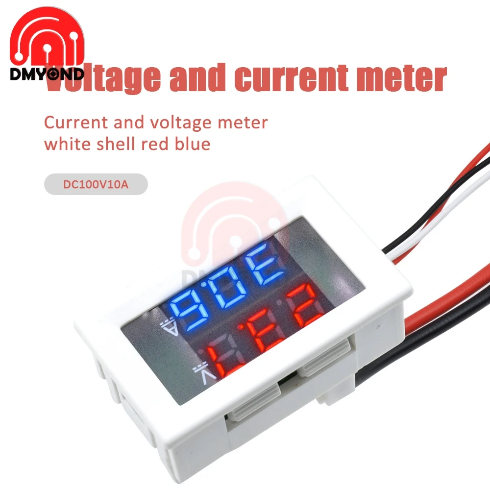 0.28 Inch 3-digit DC 100V 10A Dual LED Digital Voltmeter Ammeter Car Volt Detector Current Meter Voltage Tester Vlot Monitor