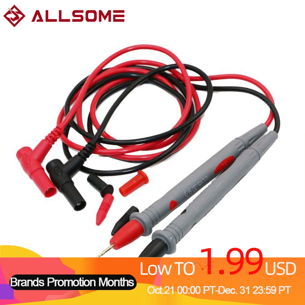 ALLSOME Multi Meter Test Pen Cable 1000V20A Universal Digital Multimeter Lead Probe Wire HT982+