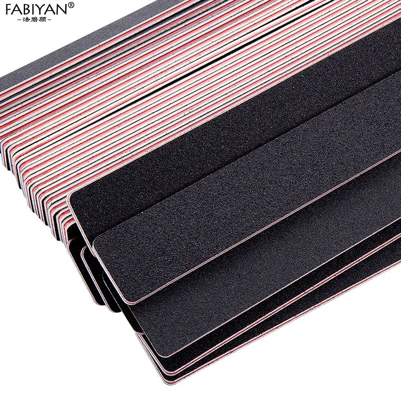 50pcs Professional Rectangle Nail Art Files Buffer Buffing Tips Slim Crescent Grit 100/180 Set