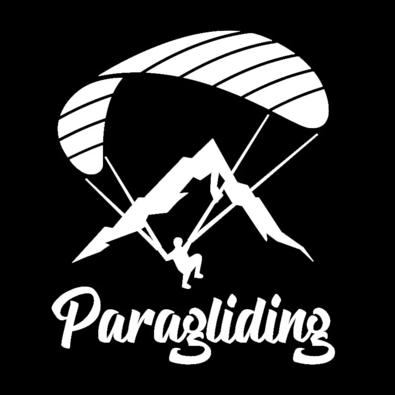 Volkrays Creative Car Sticker Paraglider Paragliding Extreme Sport Motorcycle Reflective Vinyl Decal Black/Silver,16cm*13cm