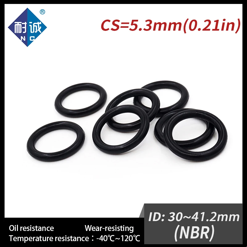 

10PCS/lot Rubber Black NBR CS5.3mm ID30/31.2/32.5/33.7/38.7/40/41.2mm O Ring Gasket Oil resistant waterproof