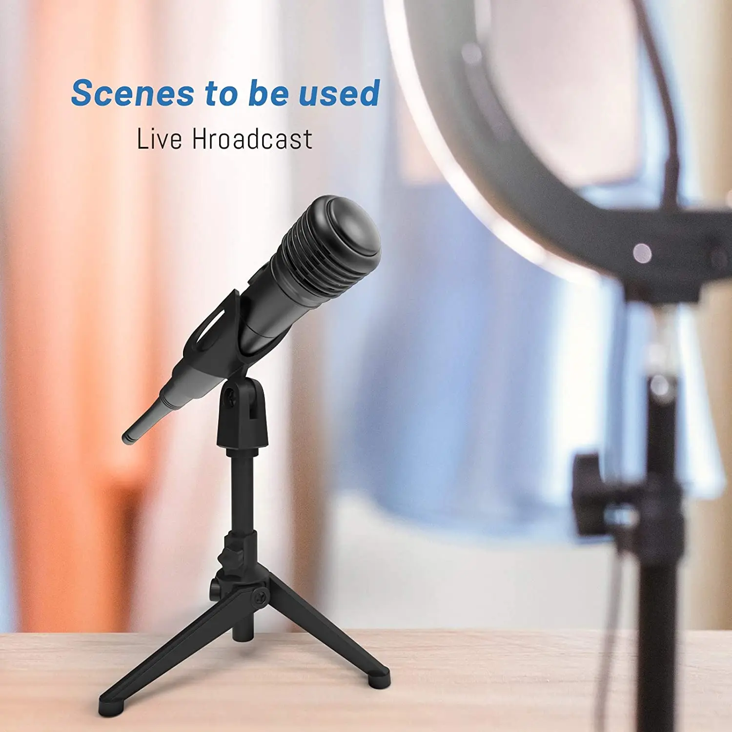 حامل ميكروفون ثلاثي القوائم سطح المكتب ، حامل طاولة الميكروفون المحمولة ، حامل ميكروفون سطح المكتب قابل للتعديل العالمي ، مكتب خفيف الوزن للغاية