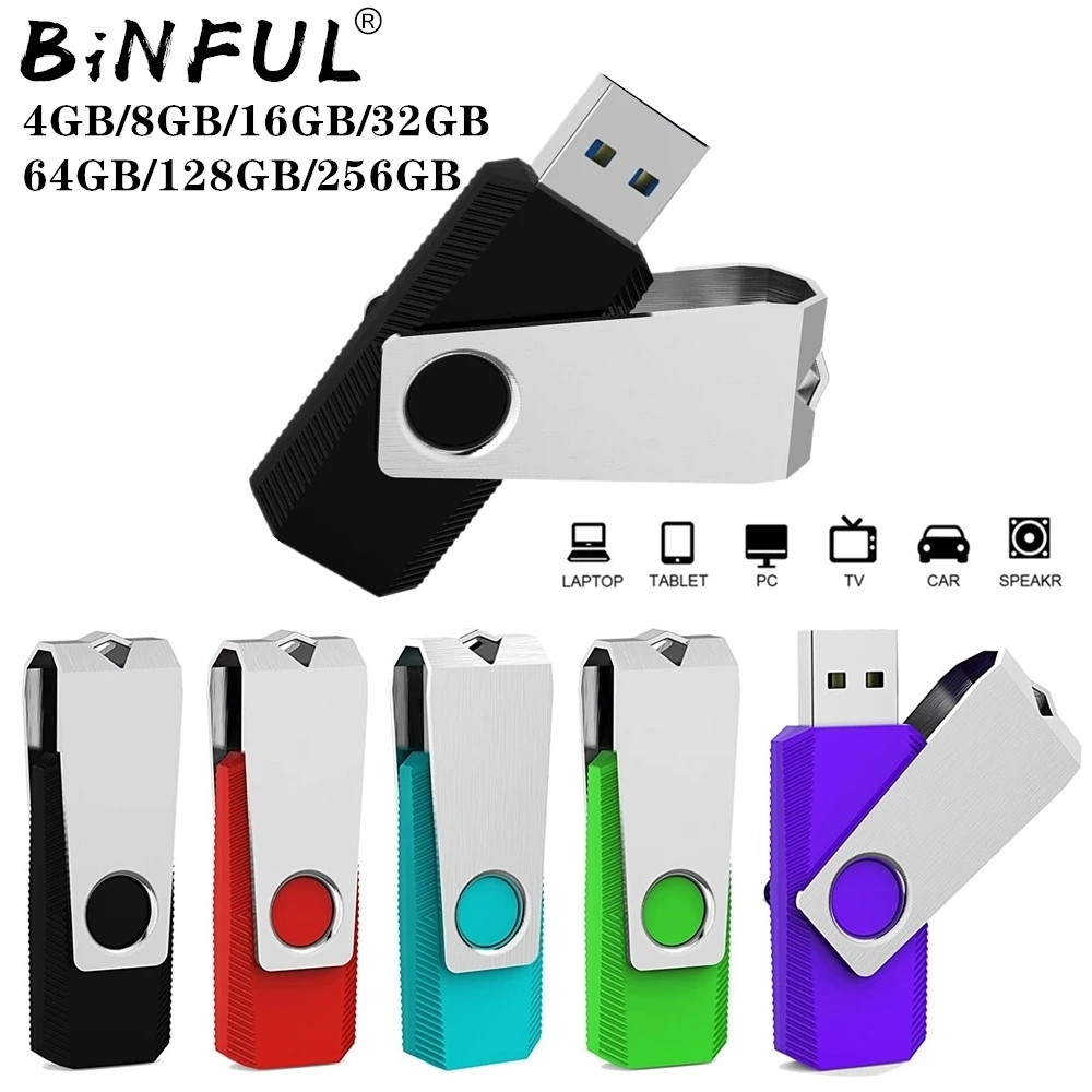 100% New 360° rotation Metal USB Flash Drive 128G 64GB 32GB 16GB 8GB 4GB pen drive Flash memory pendrive флешка Memory Scle tick