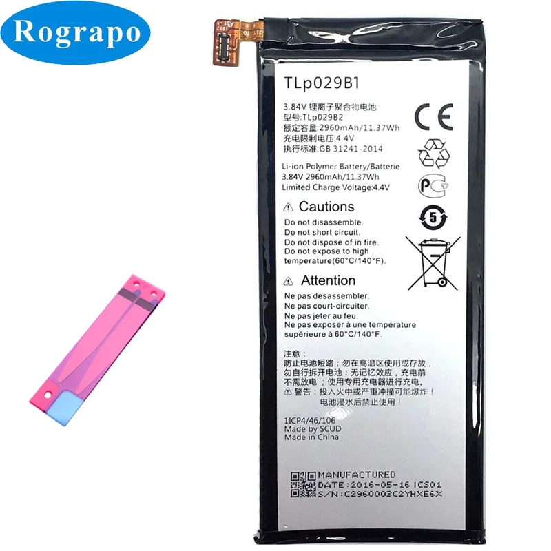 Batterie de remplacement pour Alcatel Flash Plus 2, accumulateur de téléphone portable d'origine TLp029B2 TLp029B1