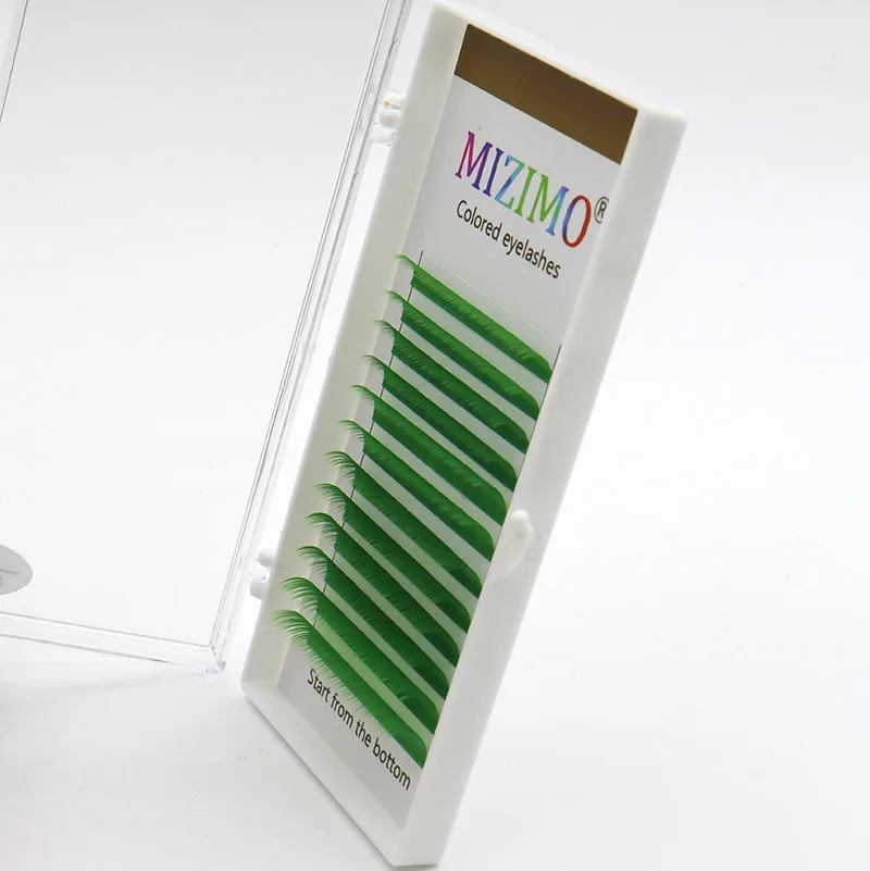 MIZIMO Color Makeup Eyelash 8-13mm Long Mixed Artificial Mink Hair Blue Red Purple Green Yellow Eyelash Extension Tool