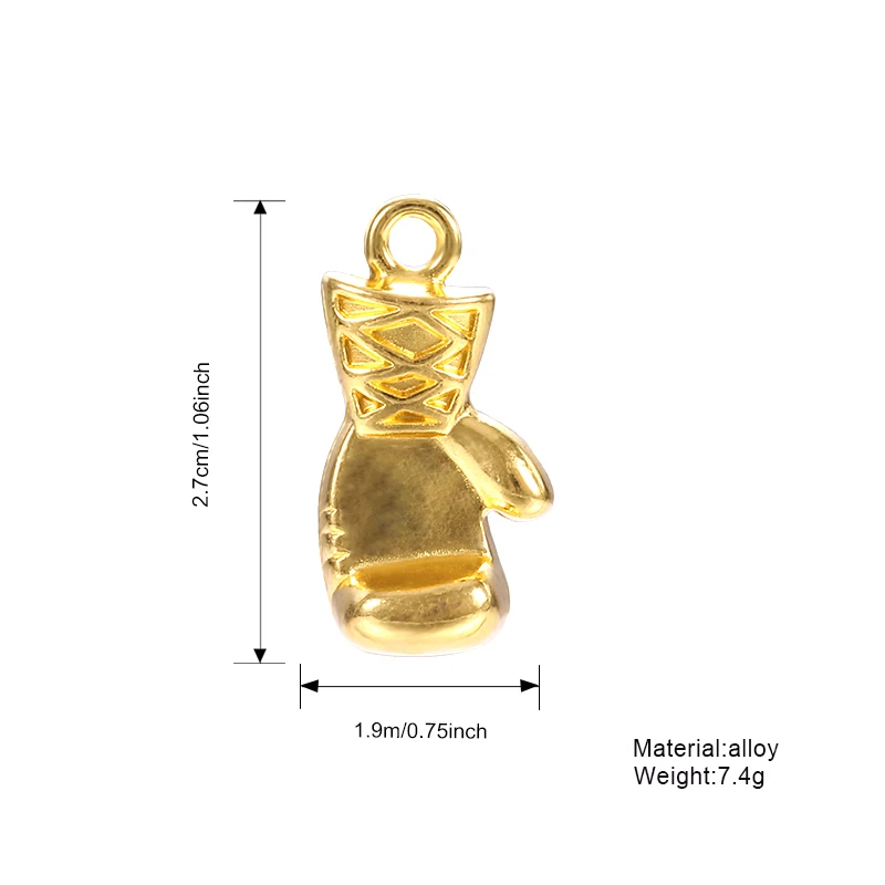 10Pcs Antique Gold Silver Color 3D Boxing Glove Fist Charms for DIY Jewelry Making Wholesale Metal Pendant Fit Necklace Keychain