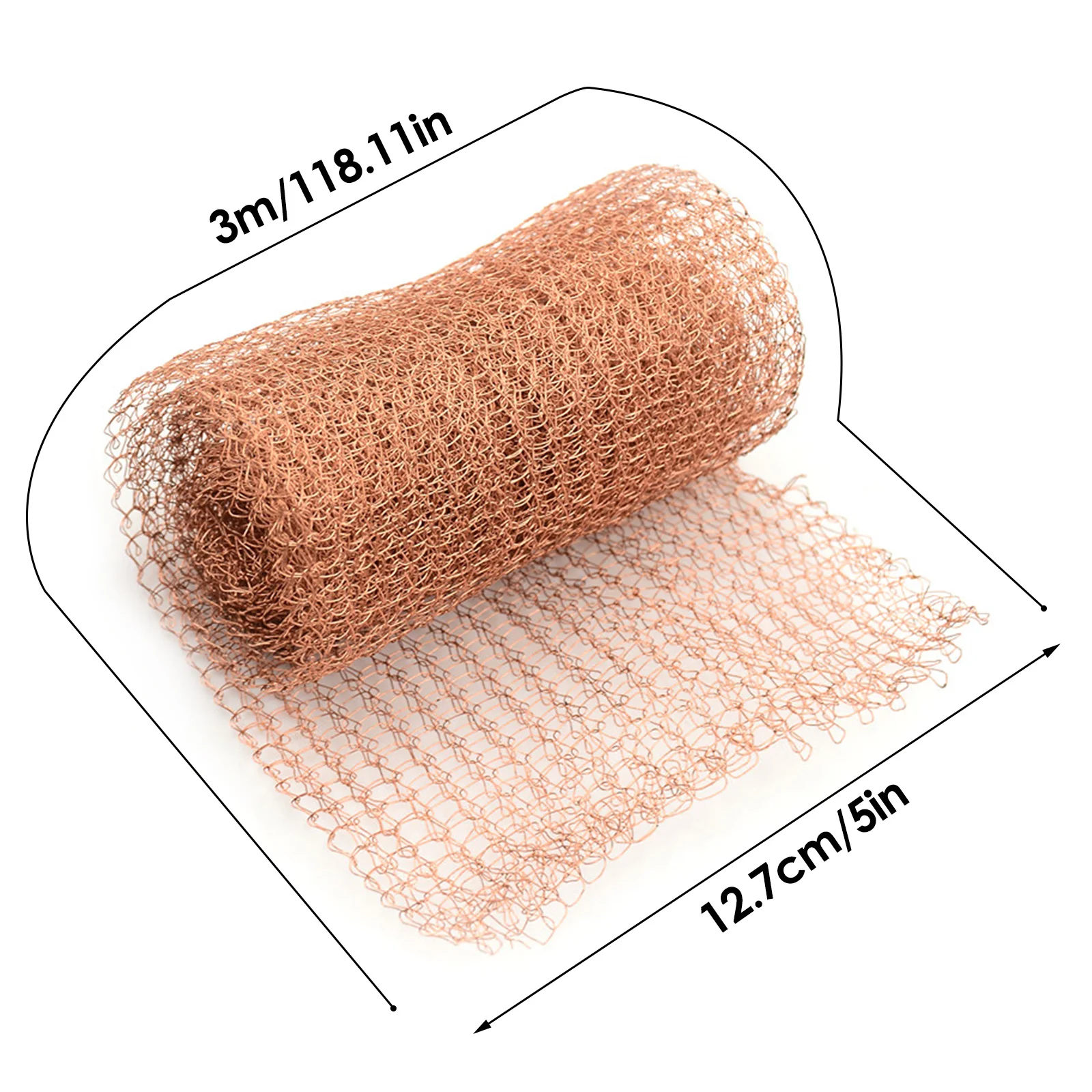 Maglia di rame tessuta rete metallica di rame a prova di lumaca di 12.7CM * 3M utilizzata per riempire fori e cuciture per proteggere il controllo dei parassiti del filtro dalle piante