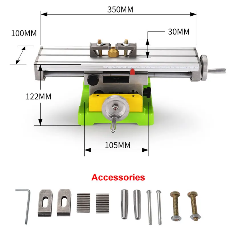 

Compound Slide Table Milling Working Cross Worktable for Milling Machine Compound Drilling For Bench Drill 6350