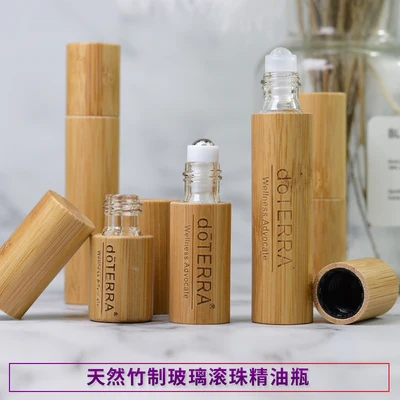 Custom Engraving Logo Empty 5Ml 10Ml 100% Organic Bamboo Cosmetic Packaging Beautiful Bamboo Roll On Bottle Sample Perfume Tube