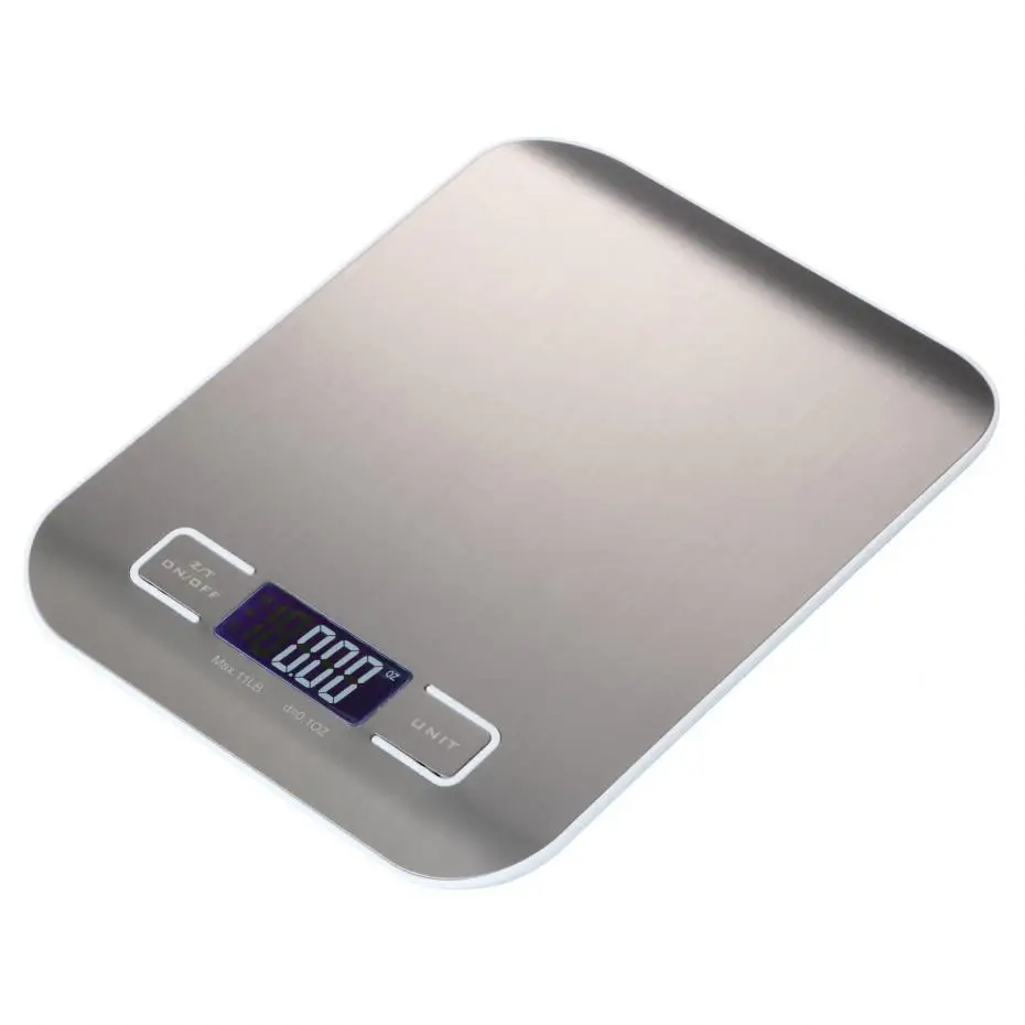 

11 LB/5KG Digital Kitchen Scale Electronic Food Scales Measuring Tools LCD Display & Stainless Steel Platform Baking Accessories