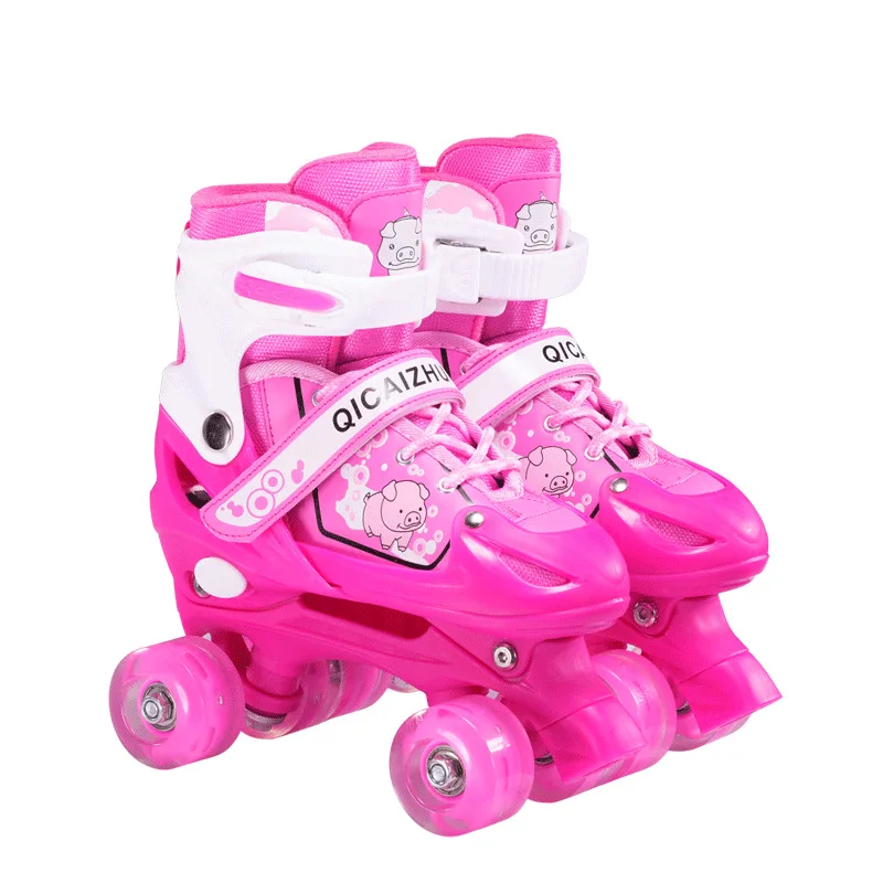 Skate Shoes Rollers Skating Roller Sneaker Mesh Fabric Pu Leather Children 4 Wheels Adjustable  For Children 2 Color Size S-L