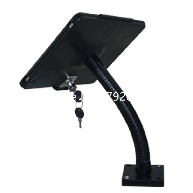 gooseneck for ipad metal case, screw fix on the table or wall, commercial display table/wall swiveling 9.7 tablet mount holder