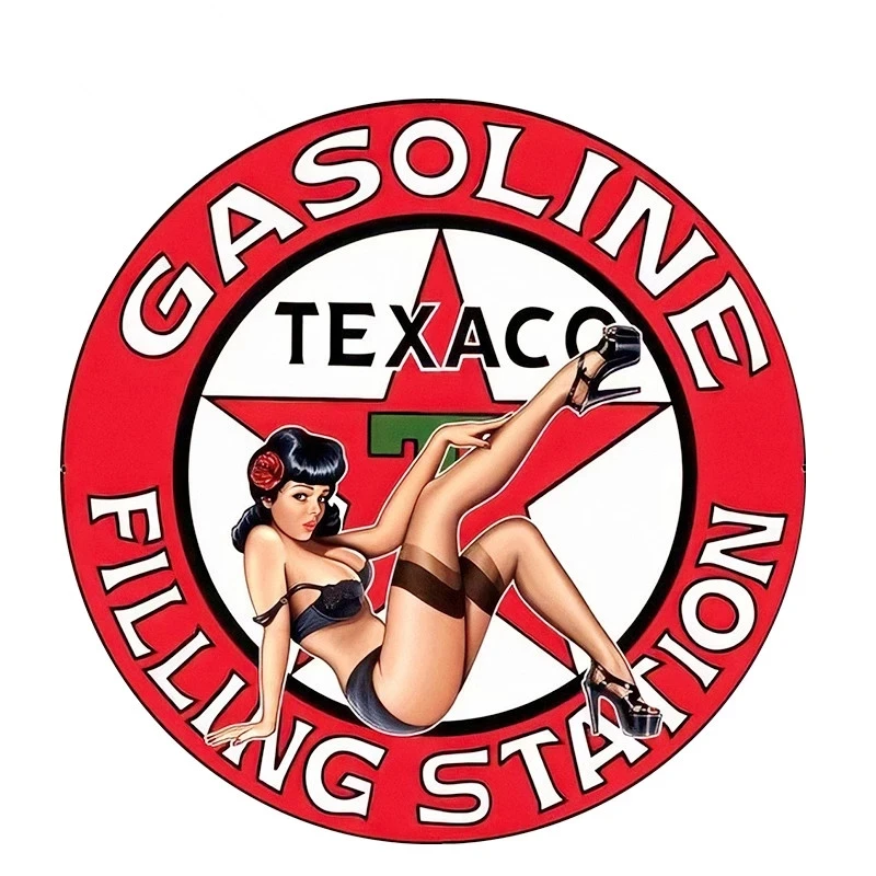 

S50283# 10/13/15/17CM Personality PVC Decal Texaco Gasoline Pinup Girl Waterproof Car Sticker on Motorcycle Laptop Decorative