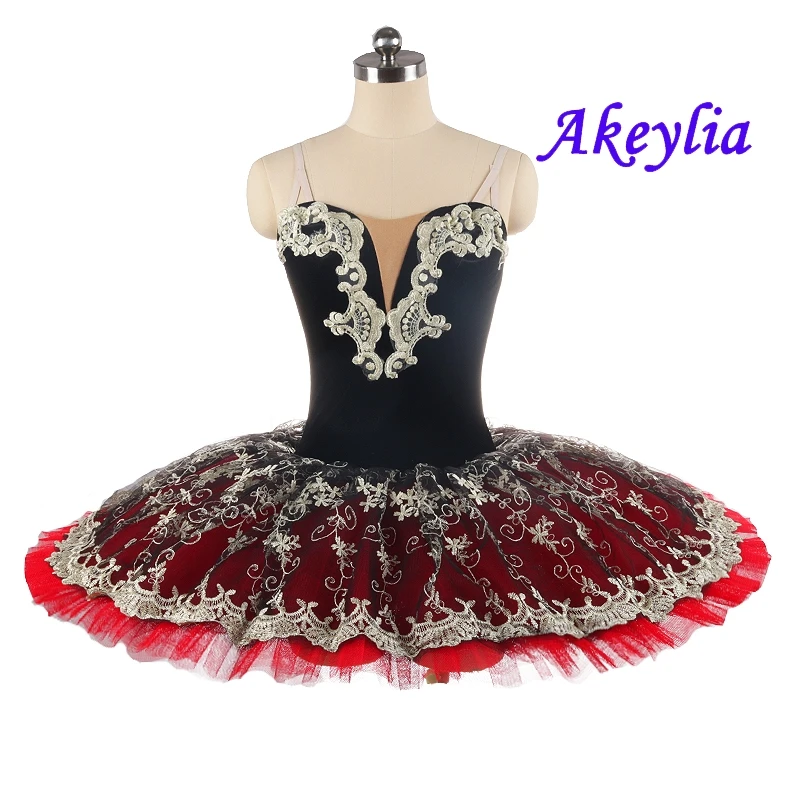 Adulto preto vermelho pré-profissional ballet tutu branco preto vestido de balé traje crianças panqueca ballet tutu palco dança wear meninas