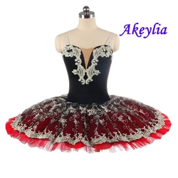 Tutu di balletto pre-professionale rosso nero per adulti vestito da balletto bianco nero costume per bambini pancake balletto tutu palcoscenico abbigliamento da ballo ragazze